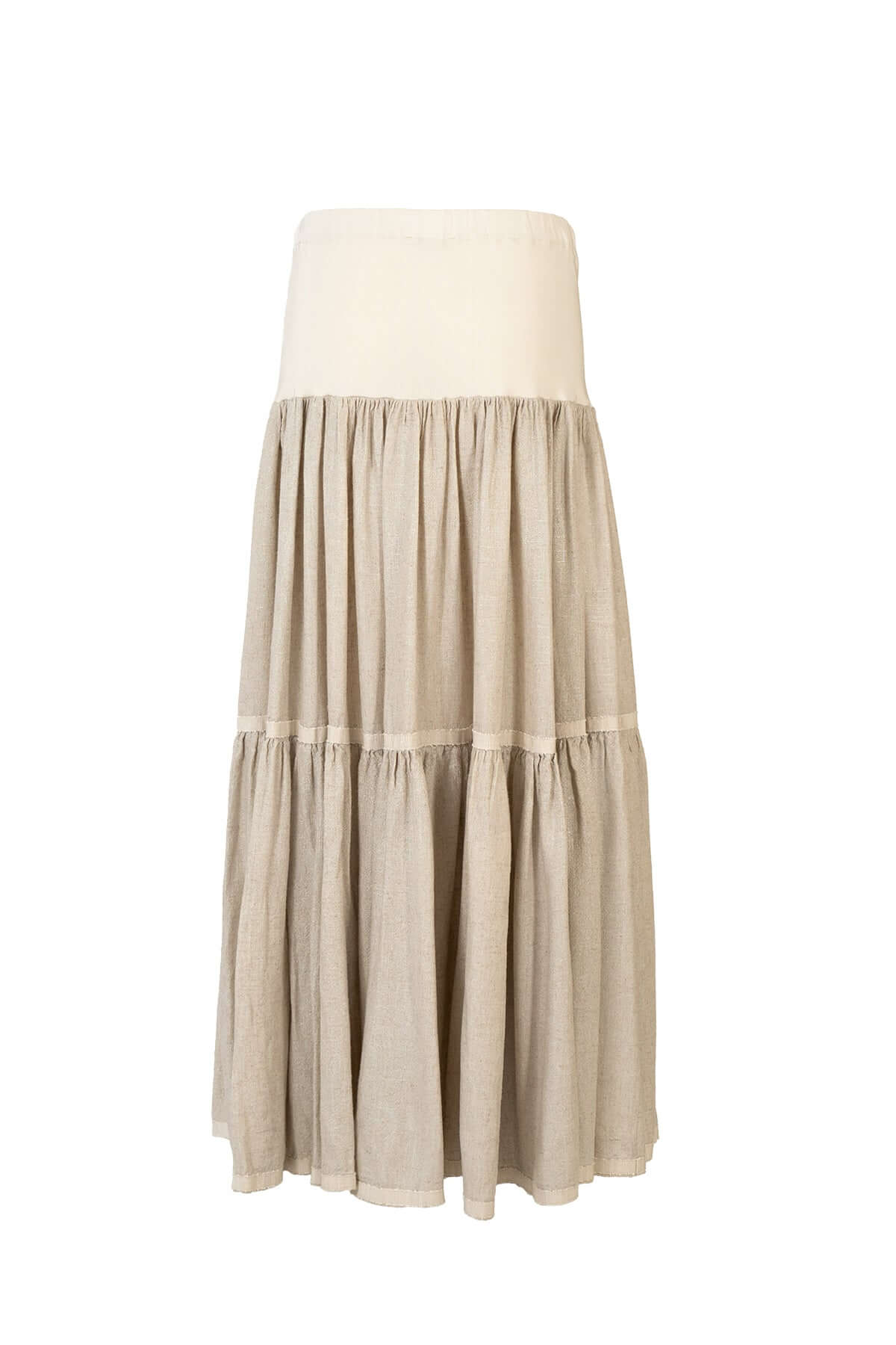 Gonna Balze Lino, a stylish linen skirt with a ribbed waistband, perfect for creating unique outfits.